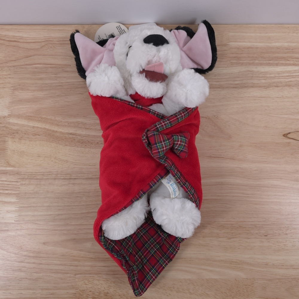 Disney Babies Lucky Lovey 101 Dalmatians Plush Puppy Red Plaid Security Blanket